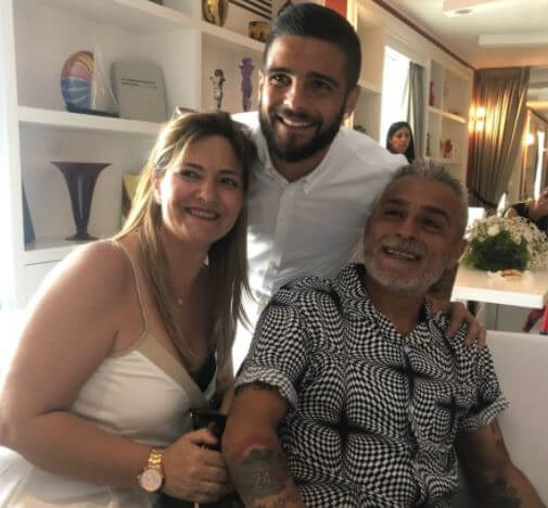 Patrizia Insigne with her husband Carmine Insigne and son Lorenzo Insigne.